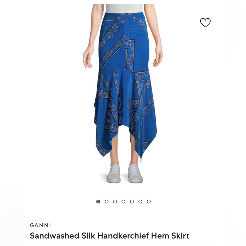 Ganni Elegant Blue Patterned Women's Skirt